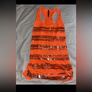 Candy Rain Tank Top Striped Orange Extra Large Juniors